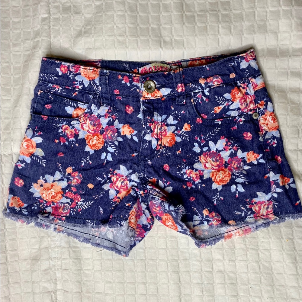 🌺Squeeze Floral Denim Girls shorts
